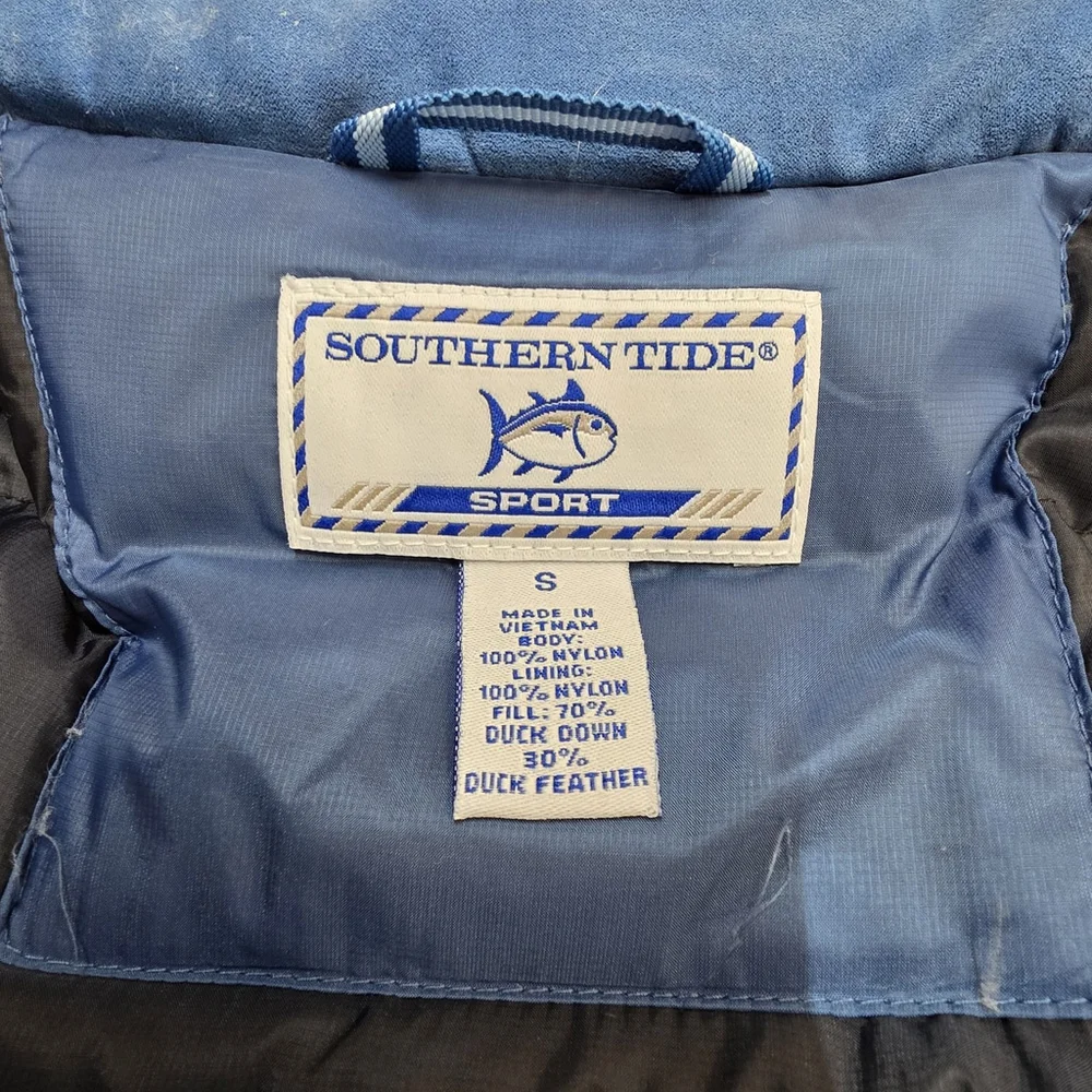 Coastal Prep Southern Tide Down Vest Men S Blue Nylon Goose Down Zip Jacket